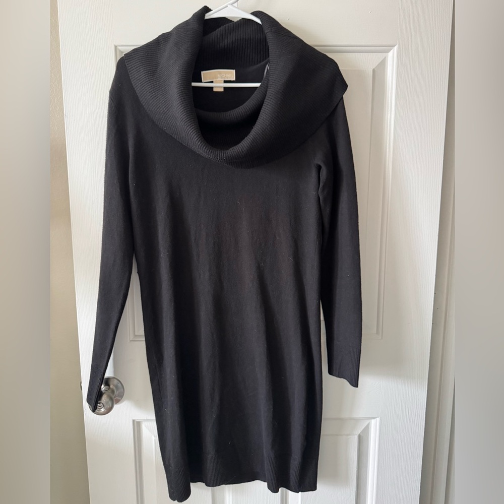 Michael Kors Black Cowl Neck Sweater Dress